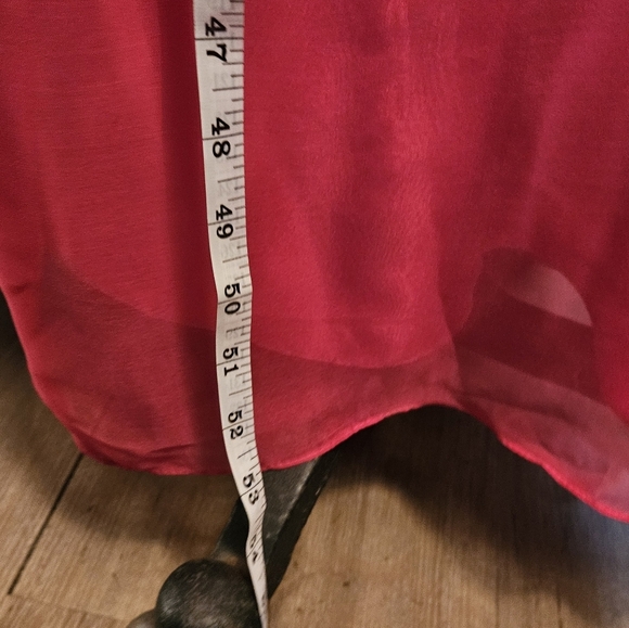 Chic Red Maxi Dress with Embellished Waist, Size 12 - Picture 4 of 10